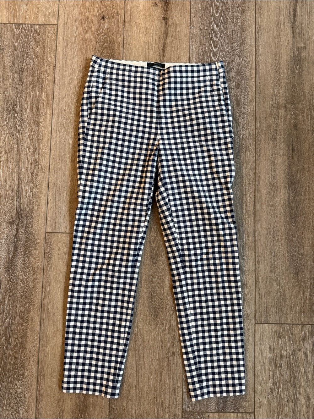 J.Crew Martie Navy and White Gingham Dress Pants